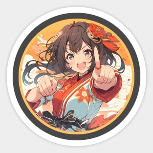 Fighting girl 4 Sticker